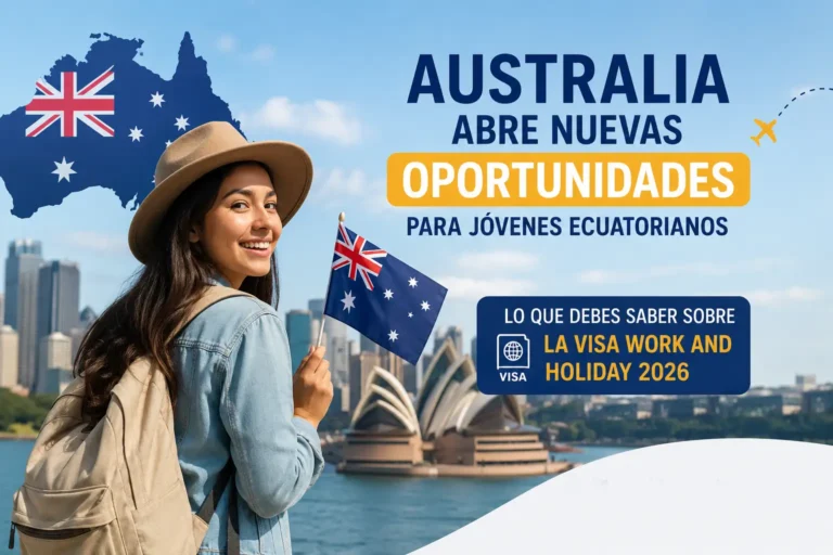 Jóvenes ecuatorianos en Australia disfrutando una experiencia internacional con la visa Work and Holiday 2026